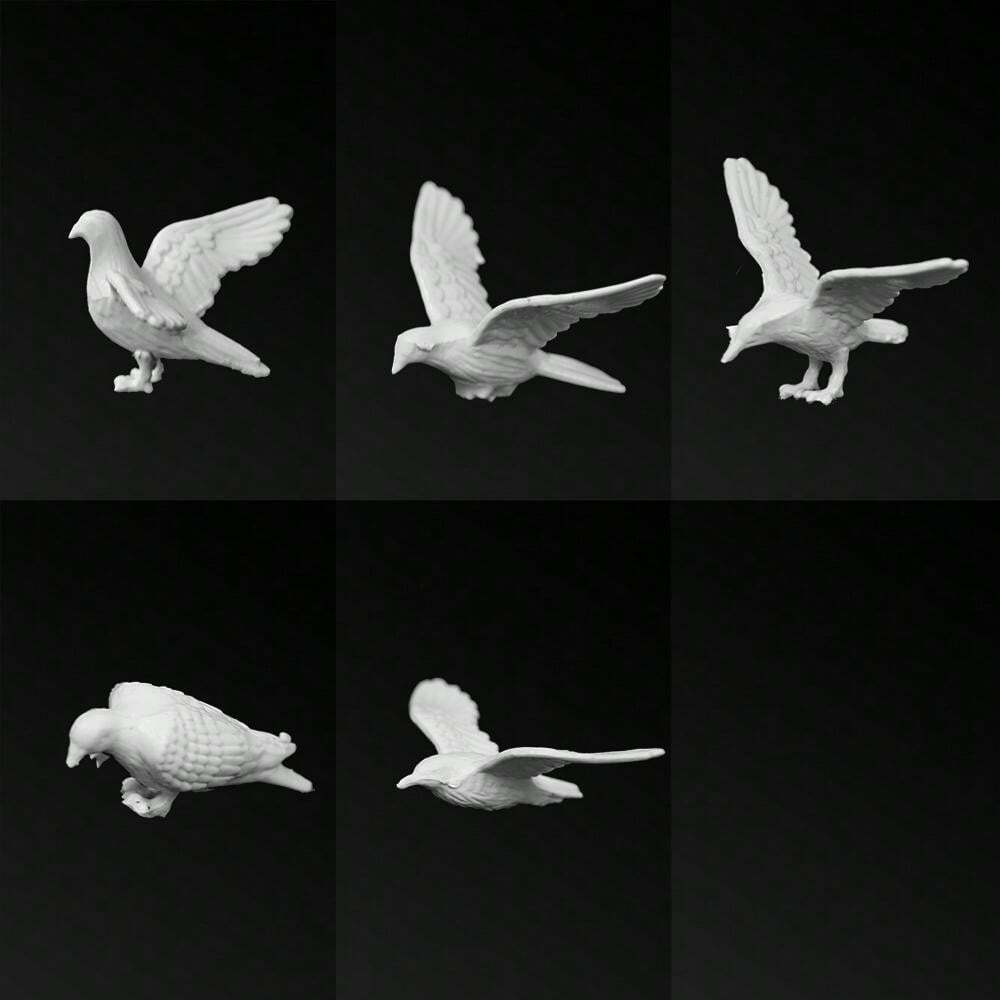 Model White Pigeons Toys Miniature Bird Species Layout Kits For Diorma
