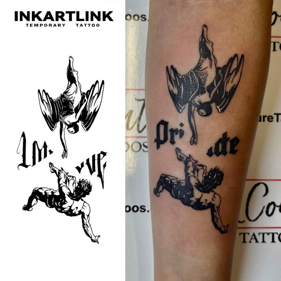 INKARTLINK革命性技术纹身，半永久纹身，天使，救赎，逼真纹身，心形纹身，临时纹身，假纹身，防水，真实纹身外观，小众设计纹身，水果纹身，植物纹身