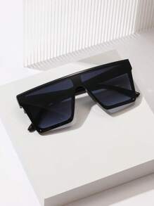 1pc Women's Black Oversized Fashion Fashion Glasses, Suitable For Everyday Wear Beach Accessories For Women Glasses Shades Basics Fall Winter Women Outfits Clothes Business Casual Gifts - Brown - View 2