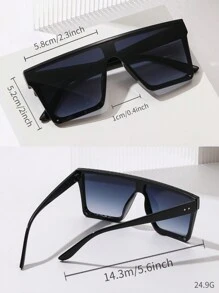 1pc Women's Black Oversized Fashion Fashion Glasses, Suitable For Everyday Wear Beach Accessories For Women Glasses Shades Basics Fall Winter Women Outfits Clothes Business Casual Gifts - Brown - View 3