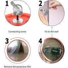 Youyijia Traffic Mirror Convex Road Safety Mirror Unbreakable 130 Degree Wide Angle Blind Spot Mirror With Wall Bracket For Road Safety Garage(30cm)