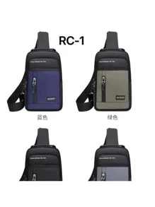 Men's Waterproof Large Capacity Chest Bag Backpack With USB Charging - Xám - Xem 3