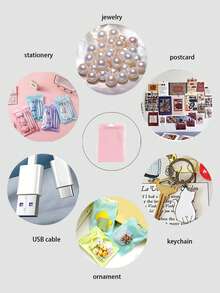 7 chiếc/18 chiếc Túi đựng đồ trong suốt nhiều màu, Túi nhựa trong suốt phẳng màu trắng, xanh dương, xanh lá, hồng, tím, xanh da trời, dùng để đựng quà tặng, đồ trang sức, văn phòng phẩm, bưu thiếp, cáp - Nhiều màu - Xem 3
