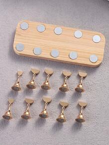 木制双排底座美甲展示架，假指甲练习架磁性美甲架训练用于美甲沙龙DIY和练习美甲辅助器具（三款可选） - 彩色 - 查看 12