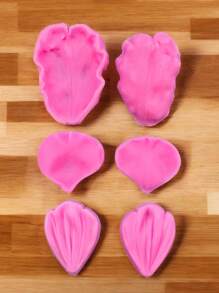 1pc Tulip & Rose Petal Silicone Mold For Baking Cake Decoration, Fondant Candy Mold Craft Tool - Pink - View 1