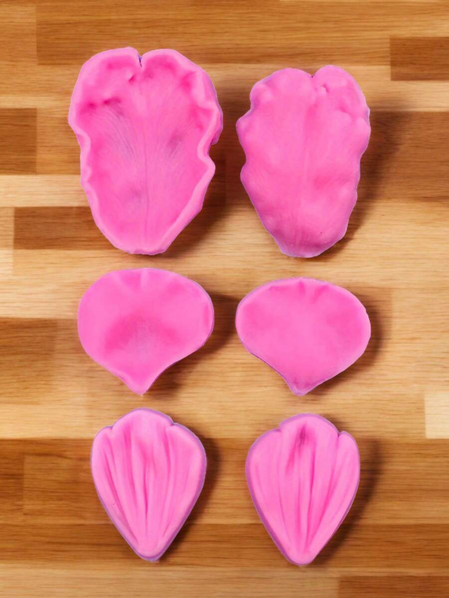 1pc Tulip & Rose Petal Silicone Mold For Baking Cake Decoration, Fondant Candy Mold Craft Tool - Pink - View 1