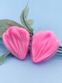 1pc Tulip & Rose Petal Silicone Mold For Baking Cake Decoration, Fondant Candy Mold Craft Tool - Pink - View 4
