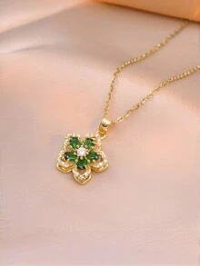 1 Dây chuyền đá Rhinestone hình hoa năm cánh thời trang cho bé gái, phù hợp để đeo hàng ngày - Nhiều màu - Xem 4