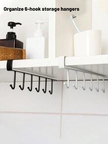 1 Giá treo đồ bằng sắt không để lại dấu đinh, Móc treo đồ đa năng, Tổ chức 6 móc - Nhiều màu, Đồ dùng nhà bếp, Hộp lưu trữ, Tổ chức, Trang trí phòng, Thích hợp cho nhà bếp, Nhà hàng, Tiệc tùng, Cắm trại, Tụ họp, Quà tặng cho bạn bè, Quà tặng gia đình, Quà tặng Giáng sinh - Nhiều màu - Xem 9