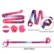 1 件瑜伽垫带，可调节耐用瑜伽垫带，拉伸带，腿部拉伸带，适用于瑜伽垫瑜伽锻炼 - 彩色 - 查看 3