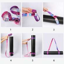 1 件瑜伽垫带，可调节耐用瑜伽垫带，拉伸带，腿部拉伸带，适用于瑜伽垫瑜伽锻炼 - 彩色 - 查看 5