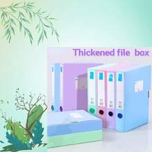 55mm Thick Morandi Color File Box, A4 Folding File Storage Box, Document Box, Certificate Box, Record Box, File Folder - Set-morandi-file Box-255/5pcs - View 1