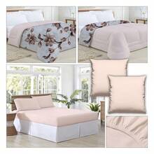 6-Piece Set Kit, 1 Duvet And 1 Queen-Size Sheet, 2 Pillowcases And 2 Pillowcases SKU 10385 - 棕色和珍珠色 - 查看 1