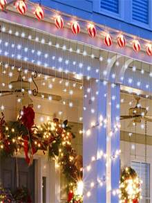 1pc Solar-Powered LED Icicle Fairy Lights, 13.8ft Light String With 8 Modes, For Bedroom, Garden, Wedding, Porch - White - View 6