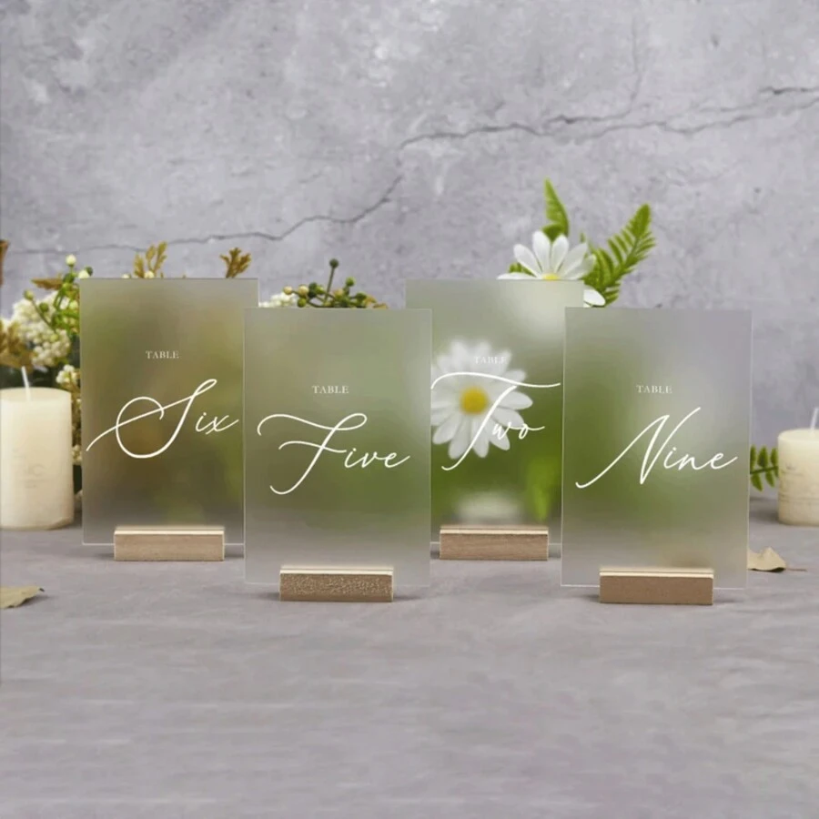10/20/30 Pcs/Set, Modern Acrylic Wedding Table Numbers, Wedding Table Decor, Minimalist Wedding Table Decor, Wedding Table Reception Sign, Party Decor Sign, Home Decor, 6x3.9Inch Table Number Best Gifts, Wedding Decor, Home Decor, Room Decor Party Favors Bride Birthday Graduation Birthday Decorations Party Decorations Bachelorette