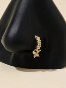 1pc Golden Delicate Butterfly Nose Ring, For Daily Wear Nose Piercing For Women