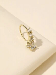 1pc Golden Delicate Butterfly Nose Ring, For Daily Wear Nose Piercing For Women