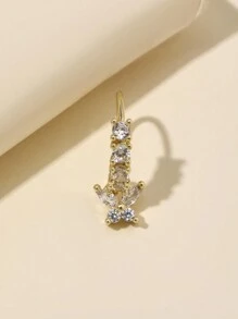 1pc Golden Delicate Butterfly Nose Ring, For Daily Wear Nose Piercing For Women