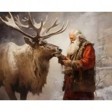 1 tấm vải Canvas trang trí tường Giáng sinh cổ điển nhẹ nhàng, trang trí nhà nông thôn, phong cảnh mùa đông, nghệ thuật ngày lễ, không khung - Nhiều màu - Xem 62