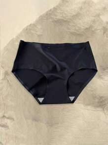 3 piezas de bragas de mujer de color liso, de tela de seda sintética sin costuras y de corte bajo, con diseño de triángulo - Multicolor - Ver 2