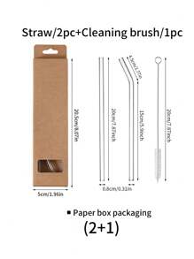 4pcs/3pcs/2pcs 玻璃吸管配吸管刷，适用于饮用水、牛奶、燕麦、茶、果汁、早餐、咖啡、饮料等，适用于咖啡馆、家庭、餐厅、派对、舞会、办公室、父亲节礼物、送给朋友的礼物、送给男朋友和女朋友的礼物、圣诞节、新年礼物 - 彩色 - 查看 12