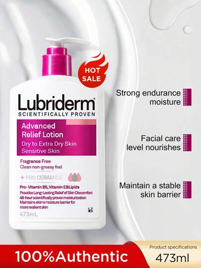 Lubriderm Lotion corporelle apaisante de , hydratante et nourrissante pour une peau douce et lisse en automne et en hiver