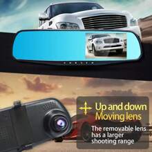4.3IN Car Rearview Mirror Camera With 1080P Dual Lens, HD Night Vision Recording, Automatic Recording Memory, Push Button - 黑色 - 查看 8