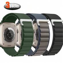 3pcs Apple Watch Ultra Ultra2 Nylon Band 49mm 45mm 41mm 44mm 40mm 42mm 38mm Compatible With Apple Watch SE Series 9 8 7 6 5 4 3 Strap