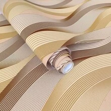 1 Cuộn Giấy dán tường sọc sóng, Giấy dán tường tự dính bằng nhựa vinyl màu vàng/đen, có thể tháo rời, Không thấm nước, Bền lâu, Phim vinyl, Trang trí cho phòng, Tường, Nhà bếp, Nhà ở, Phòng ngủ, Phòng khách, Lớp lót ngăn kéo, 1000*45cm/393,7*17,71 inch - Vàng - Xem 6