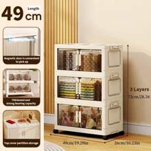 1/2/3/4 Niveles de contenedores de almacenamiento apilables de plástico con tapa y ruedas, cajas de almacenamiento plegables con puerta magnética, cajas de almacenamiento multicapa, organizador de ropa, organizador de plástico, estantería apilable, gabinete de almacenamiento de snacks, estantería de libros, organizador de dormitorio, almacenamiento doméstico, camiseta blanca de mujer, pantalones negros de mujer, ropa de invierno para señoras, vestido