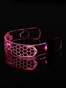 1 Pair Colorful LED Glowing Glasses, Cyberpunk Sci-Fi Style Glasses For Party, Bar, Rave, Atmosphere, Flashing LED Eyes, Party, Music Festival, Techno