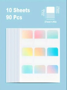 180/90/60 cái, Nhãn dán hoạt hình, Giấy ghi chú, Nhãn màu chuyển sắc, Giấy ghi chú hình ngôi sao, Giấy ghi chú trong suốt, Nhãn dán có thể ghi, Trường học, Đồ dùng văn phòng - Nhiều màu - Xem 13