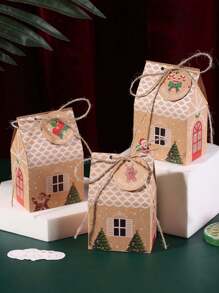 24 件/包圣诞糖果装饰礼盒，倒计时日历节日礼物，适合圣诞老人、学校和家庭聚会 - 彩色 - 查看 5