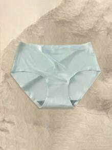 3 piezas de bragas de mujer de color liso, de tela de seda sintética sin costuras y de corte bajo, con diseño de triángulo - Multicolor - Ver 4