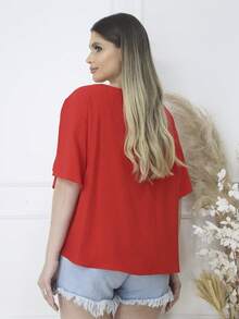 WOMEN'S BLOUSE - 紅色 - 查看 3