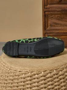 Women Fashion Flat Vintage Square Toe Leopard Print Red, Brown, Gray Casual Flats With Bow Decor Valentines