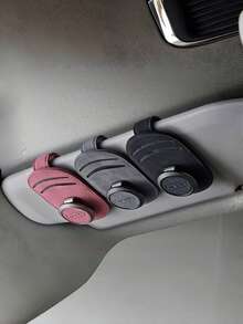 1 kẹp kính chắn nắng ô tô, giá đỡ thẻ kính bằng da PU, phụ kiện nội thất ô tô - Một cỡ - Xem 1