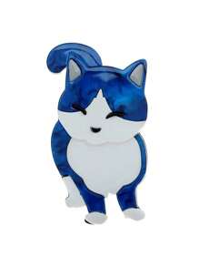 1 bộ sưu tập trâm cài áo hình mèo hoạt hình dễ thương bằng acrylic cho nữ, ghim áo khoác/ba lô hình động vật - 5cm - Xem 9