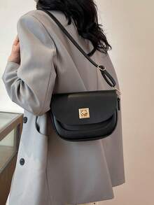 时尚女士单肩包和斜挎包，时尚别致，用途广泛 - 黑色 - 查看 7