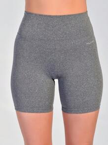 WOMEN'S FITNESS RUNNING SHORTS WITHOUT TRANSPARENCY - 灰色 - 查看 2