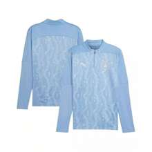 Puma Men's Light Blue Manchester City 2024/25 Pre-Match DryCELL Quarter-Zip Top |  | Men Outdoor Hoodies & Sweatshirts - Xanh nhạt - Xem 2