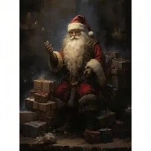 1 tấm vải Canvas trang trí tường Giáng sinh cổ điển nhẹ nhàng, trang trí nhà nông thôn, phong cảnh mùa đông, nghệ thuật ngày lễ, không khung - Nhiều màu - Xem 47