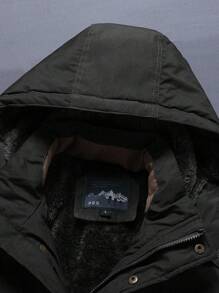 Chaqueta para exteriores impermeable y a prueba de viento con capucha desmontable para hombres, de 2024, de alta calidad, con forro térmico, de unicolor, de moda casual, resistente a la abrasión y con relleno cálido.
