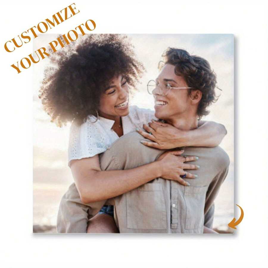 1 块定制照片画布，定制打印您的照片图像用于墙面装饰、情侣照片、结婚纪念日、情人节、圣诞节和新年的完美家居装饰礼物 - 多色 - 查看 1