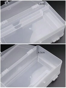 1Pc Double Layer Storage Box For Nail Tools, Large Capacity Toolbox That Can Hold Nail Polish, Glue, And Rubbing Strips, Double-Layer Compartment Storage Box