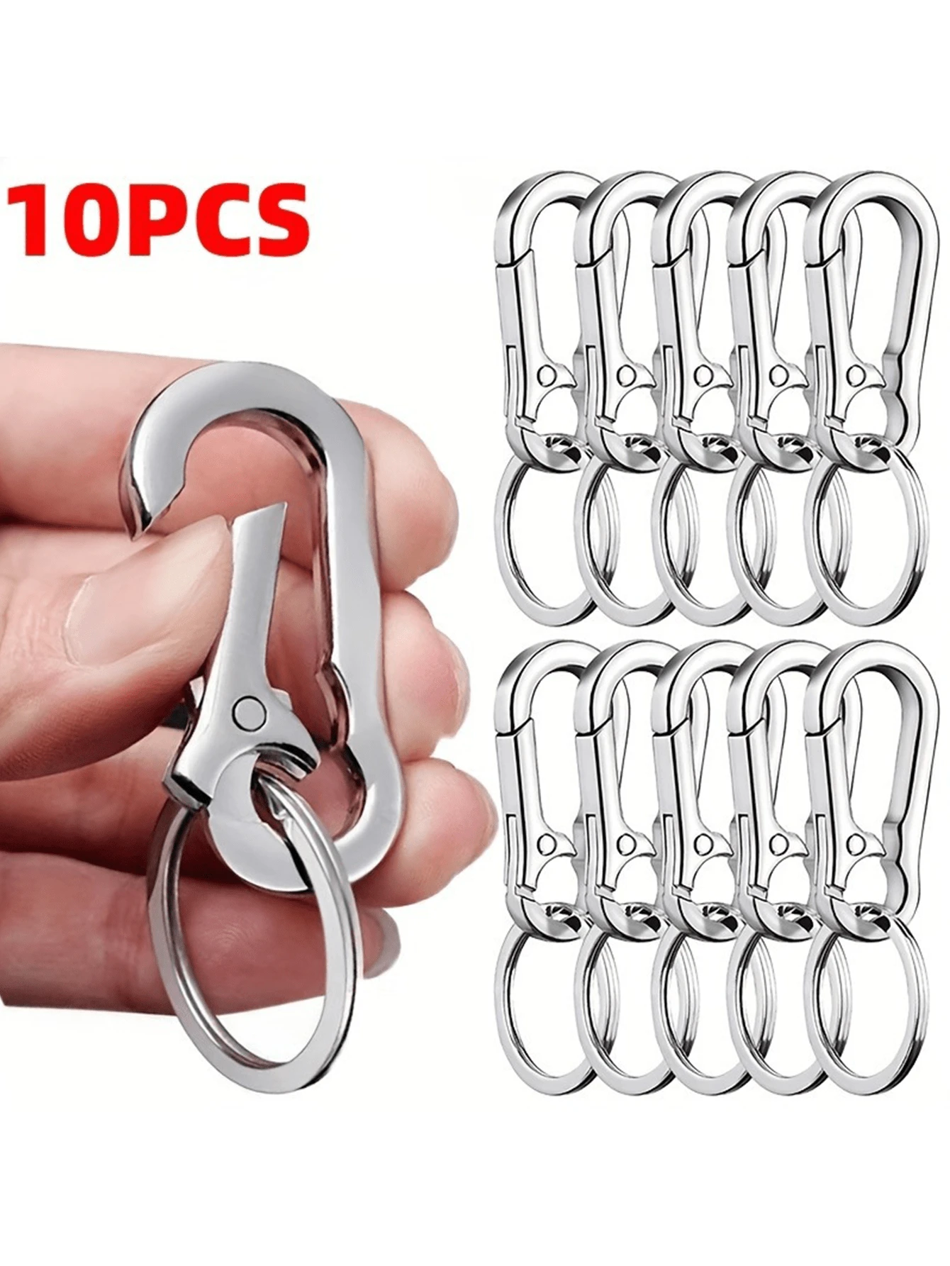 10Piece Stainless Steel GourdShaped Mountaineering Keychain A