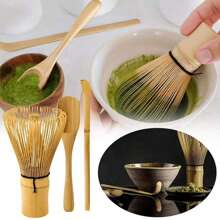 3pcs/Set Matcha Whisk Kit - Matcha Whisk (Chasen), Traditional Spoon (Chashaku), Tea Scoop For Preparing Traditional Japanese Matcha, Handcrafted 100% Natural Bamboo,Matcha Set Back To School