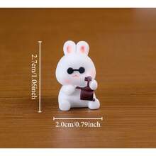8 件新款可爱微景观动物雕像，园艺微型装饰配件，适用于办公桌、厨房、冰箱、白板等。送给朋友和家人、情人节的理想礼物 - 彩色 - 查看 9