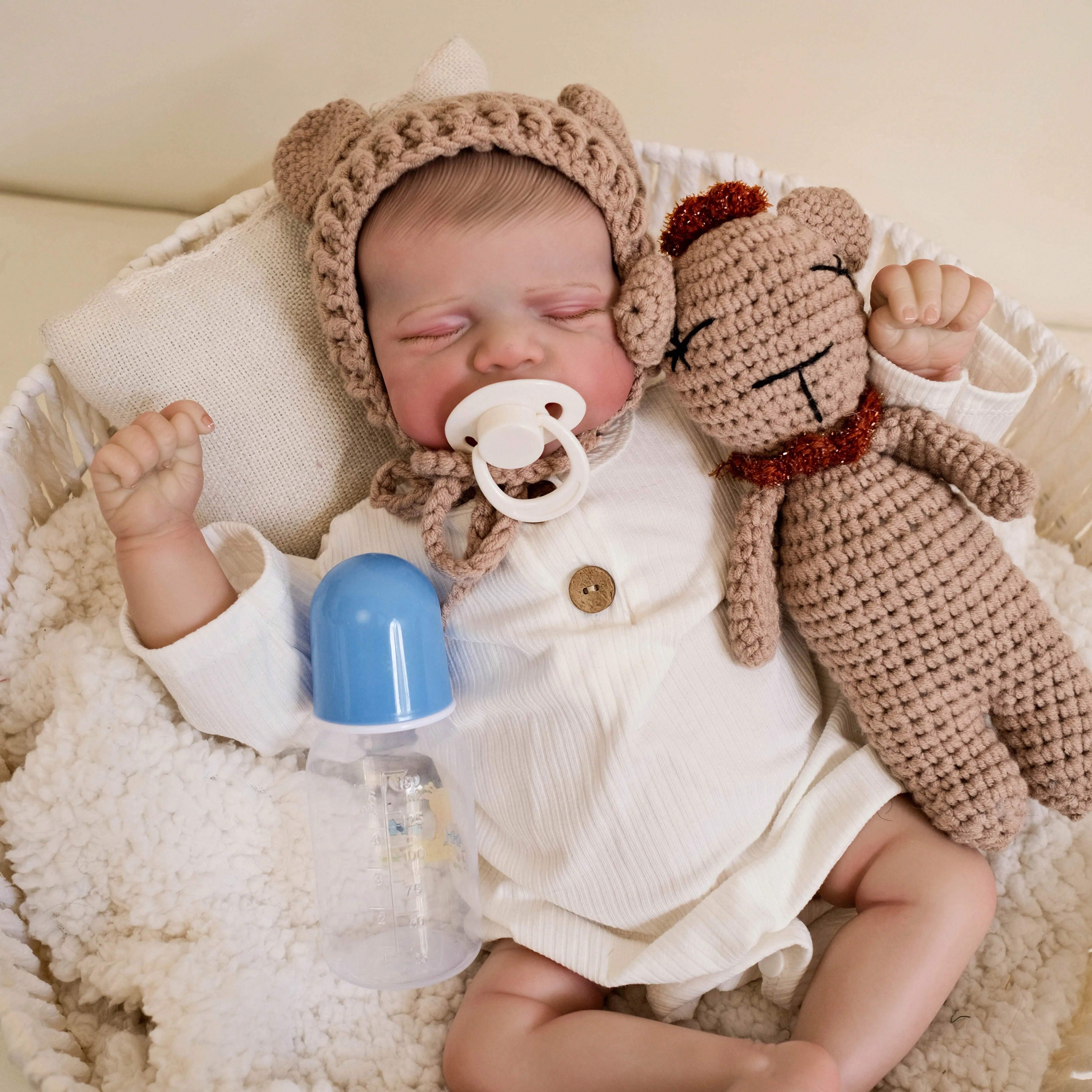 NPK 19inch Pascale Cloth Body Newborn Baby Reborn Doll With 3D Skin