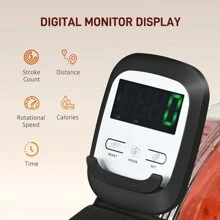 SPORTNOW Water Rowing Machine, Foldable Rowing Machine For Home Gym, 150kg Weight Capacity Portable Rower With Wheels, LCD Monitor And Tablet Holder For Cardio Training, Black - Black - View 7